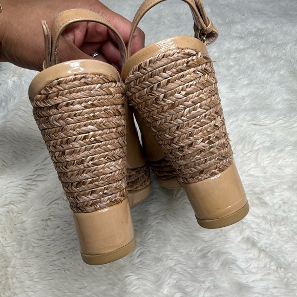 Stuart Weitzman Dolunch Patent Espadrille Wedge Sandal Women Size 9.5 - Picture 5 of 16